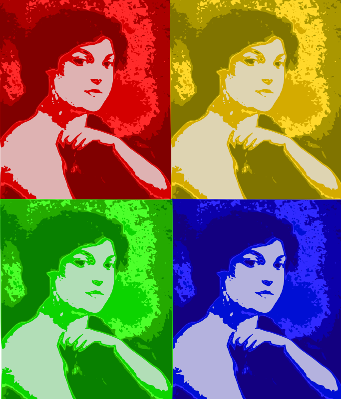 Andy Warhol Style Girl's Faces