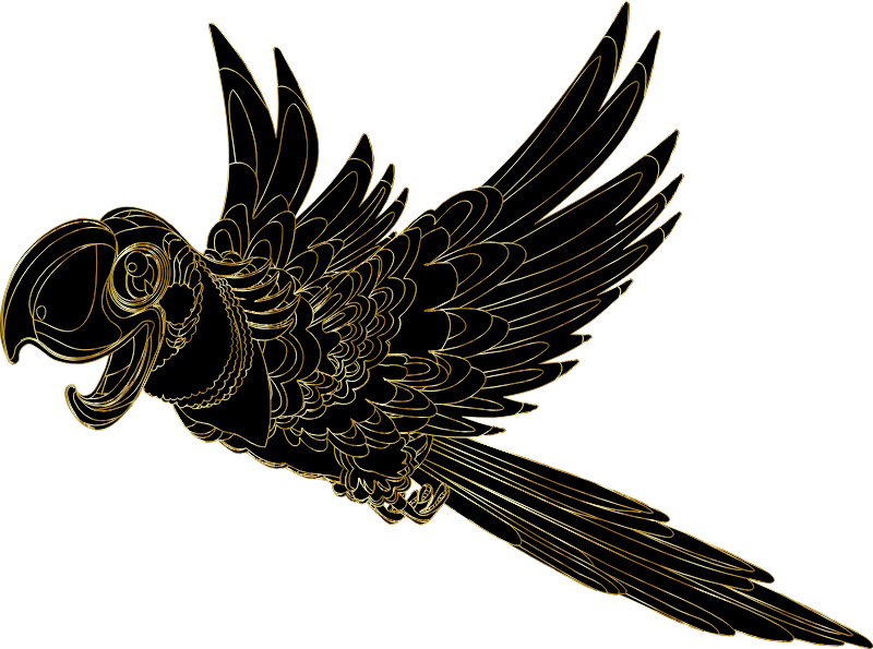 Parrot By GraphicMama-team Gold Line Art