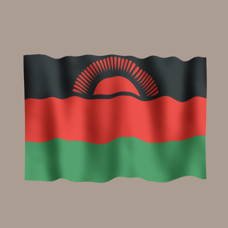 Malawi flag waved