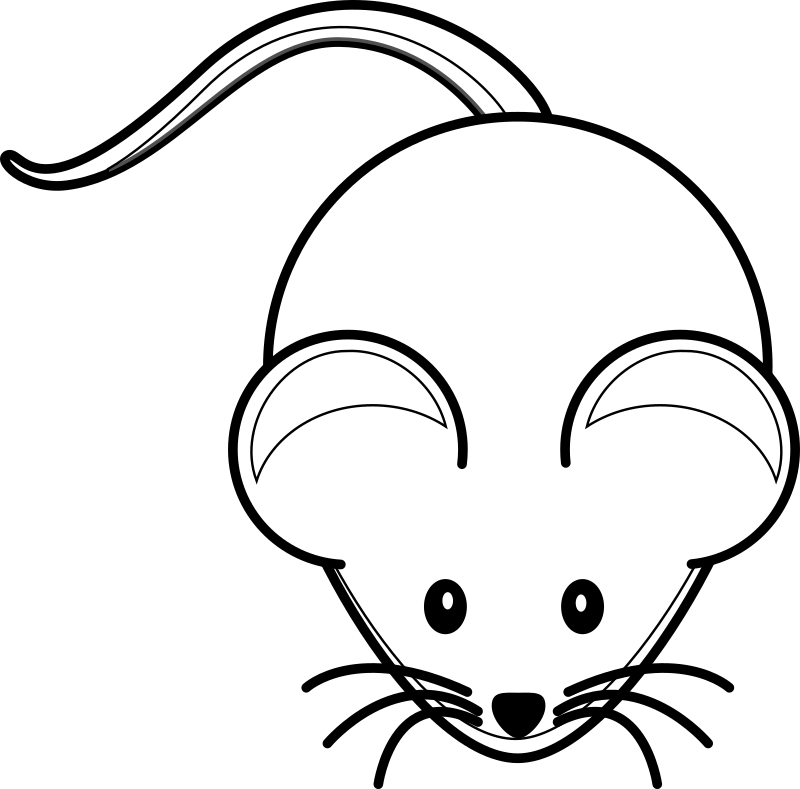 Simple Cartoon Mouse, version for coloring