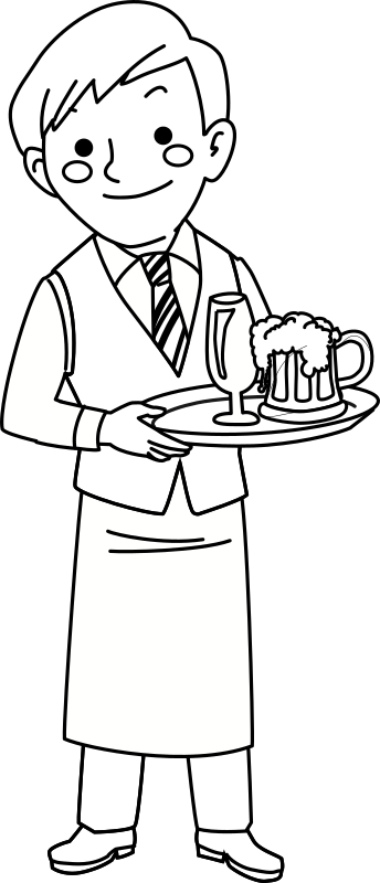Waiter, version for coloring