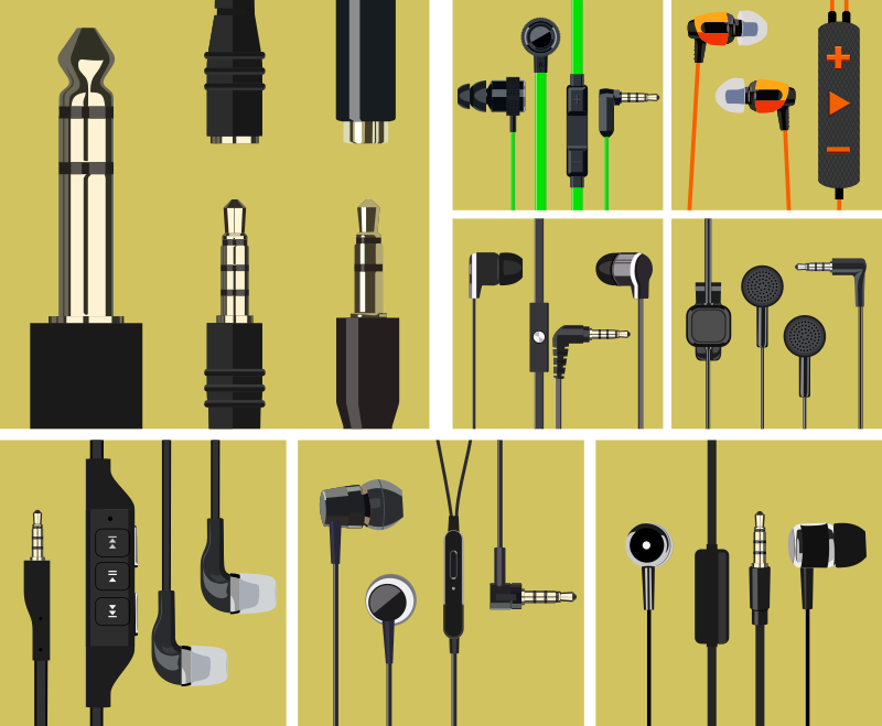 TRRS headsets and connectors by Rones