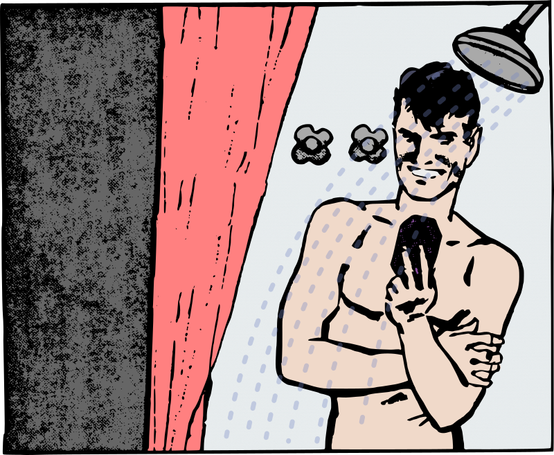 Retro Man in a Shower