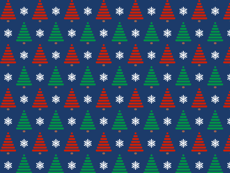 Seamless Pattern Christmas Tree and Snowflake