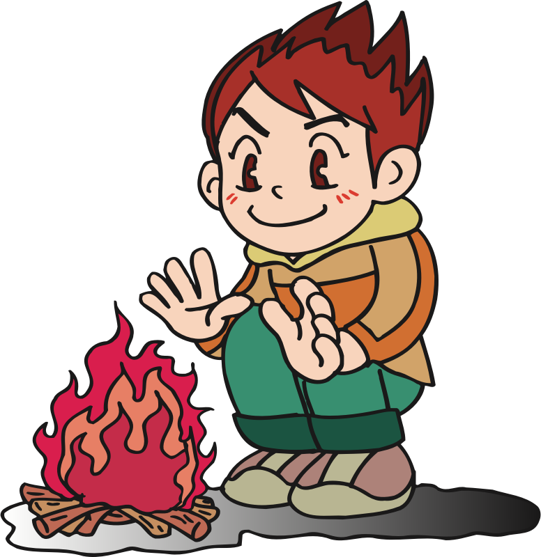 Boy with campfire