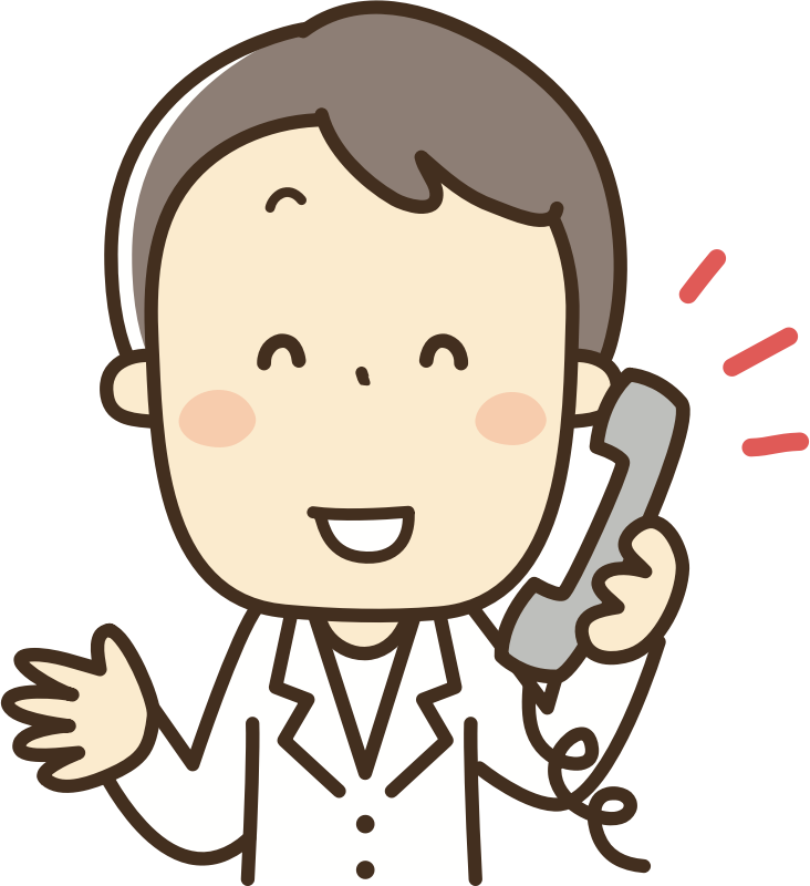 Doctor using telephone