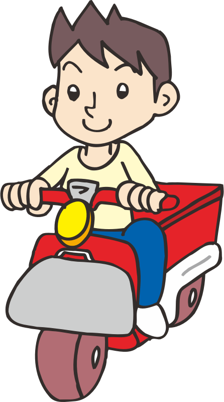 Boy on delivery scooter 
