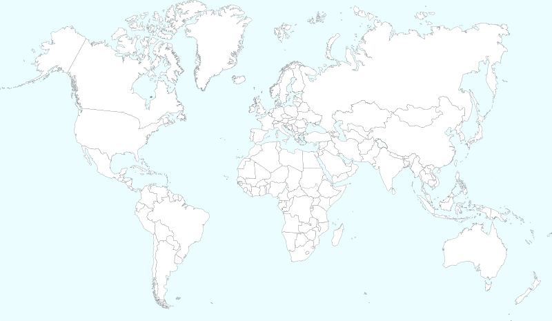 Political map of the countries of the world in 2018 (neutral colors)