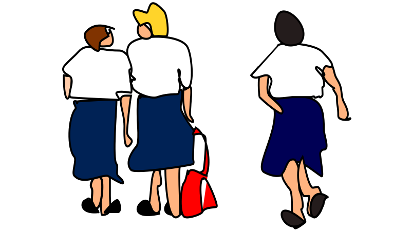 School Girls Walk Away