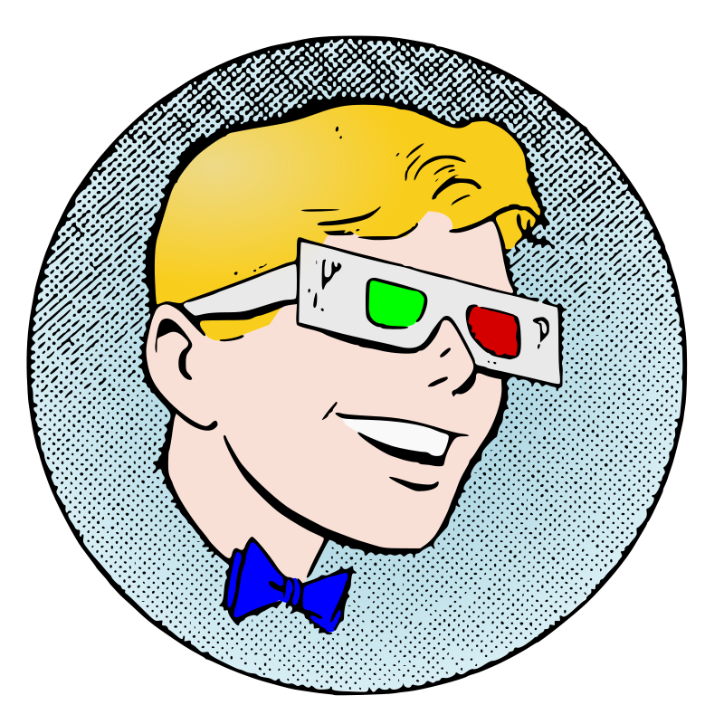 3D Glasses Guy with 1950s glasses