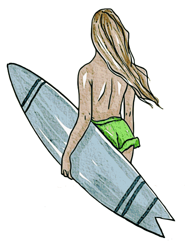 Person and Surfboard
