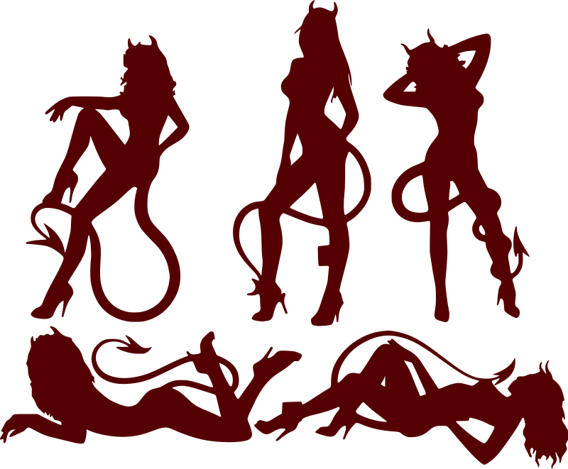 Demon women silhouettes