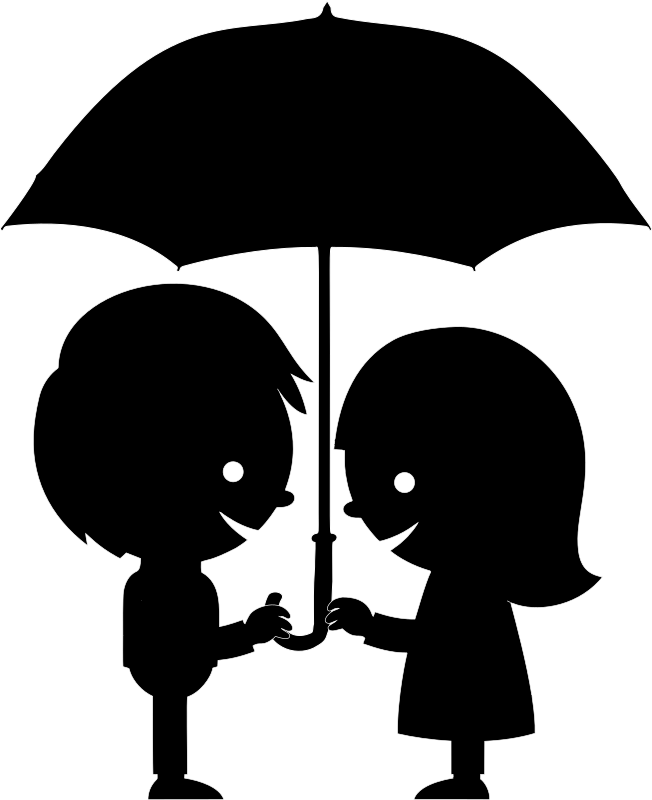 Couple Share an Umbrella