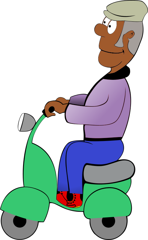 African Man on a Scooter