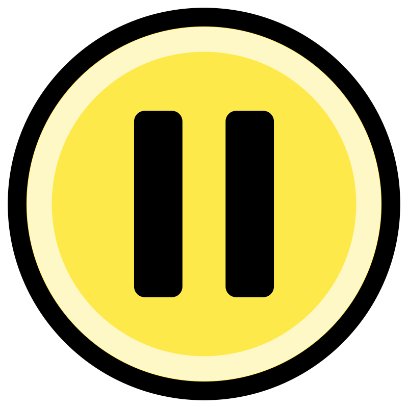 Button - Pause (yellow & black)