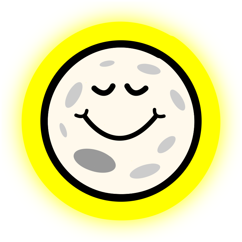 Moon - happy & glowing cartoon face