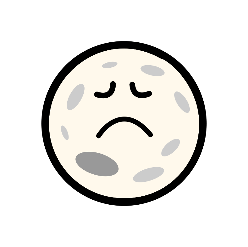 Moon - sad cartoon face