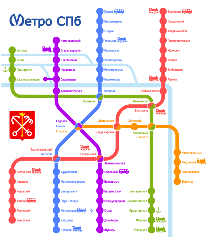 Saint Petersburg metro map 2022 by Rones