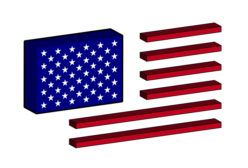 USA FLAG 3Dconstruction