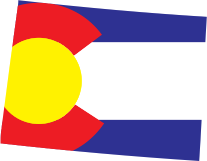 Colorado State Outline with Flag Background