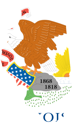 Illinois State Outline with Flag Background
