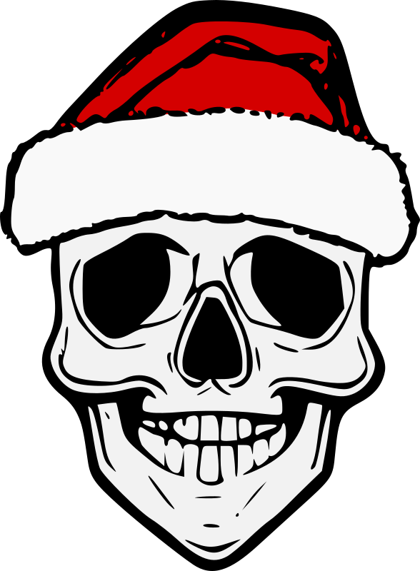 Skull in Santa hat