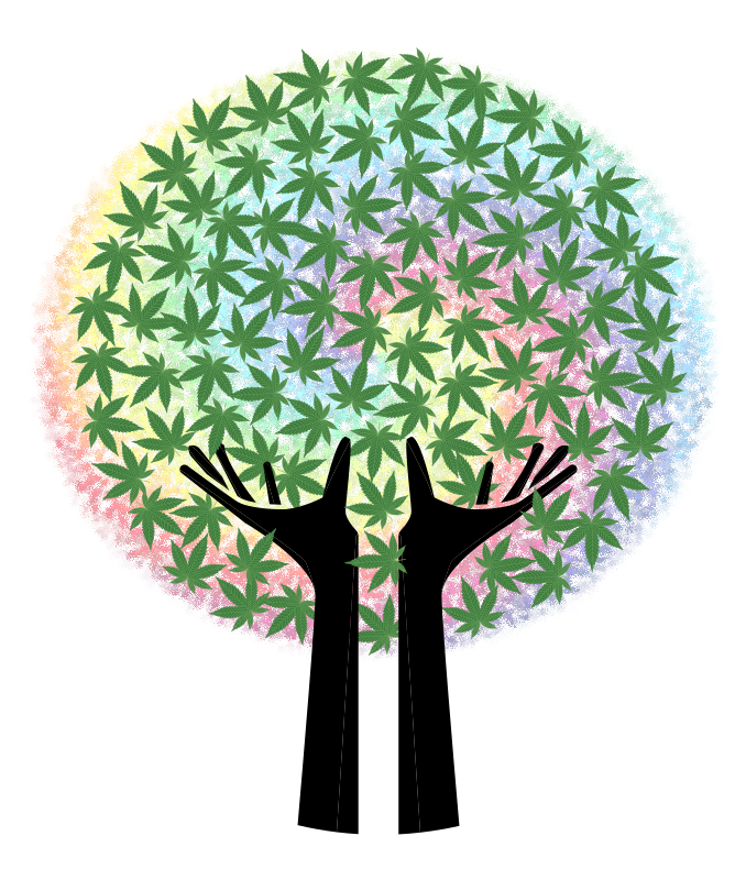 Rainbow Hands Tree Marijuana