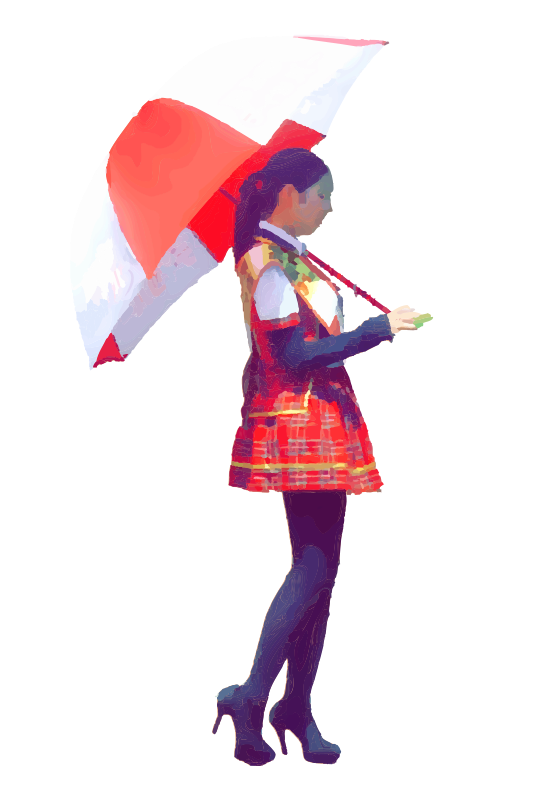 Lady with Big Umbrella