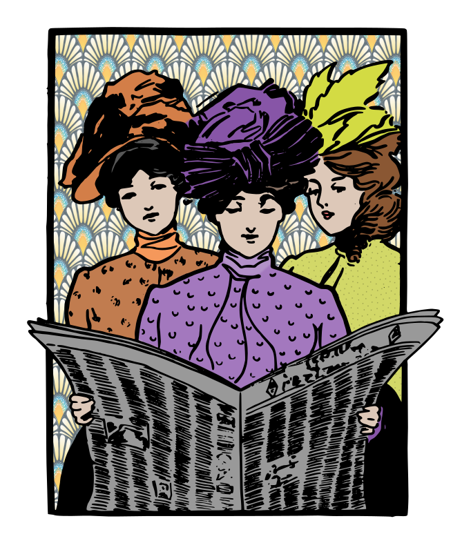 Women Reading a Newspaper - Colour Remix