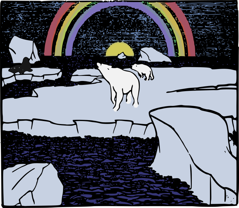Polar Bears and Rainbow - Colour Remix