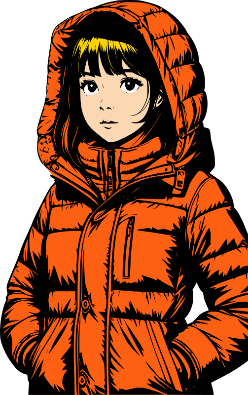 Kid in parka (colour)