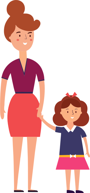 Mother And Daughter By Linnaea Mallette Vectorized
