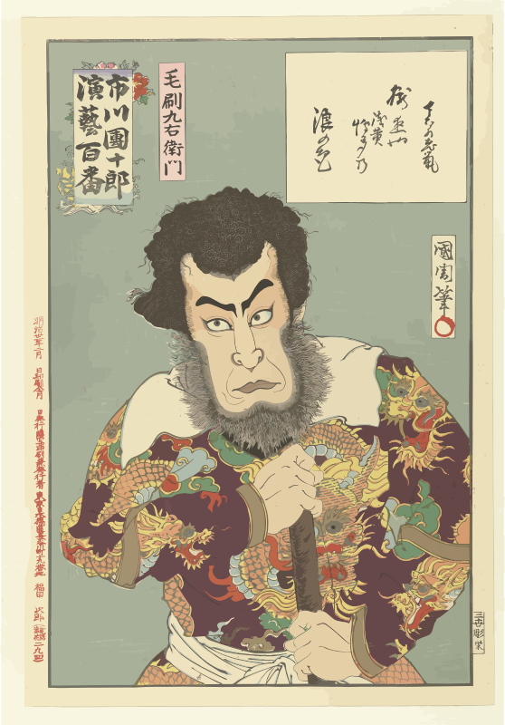 Ichikawa Danjūrō IX as Kezori Kyuemon