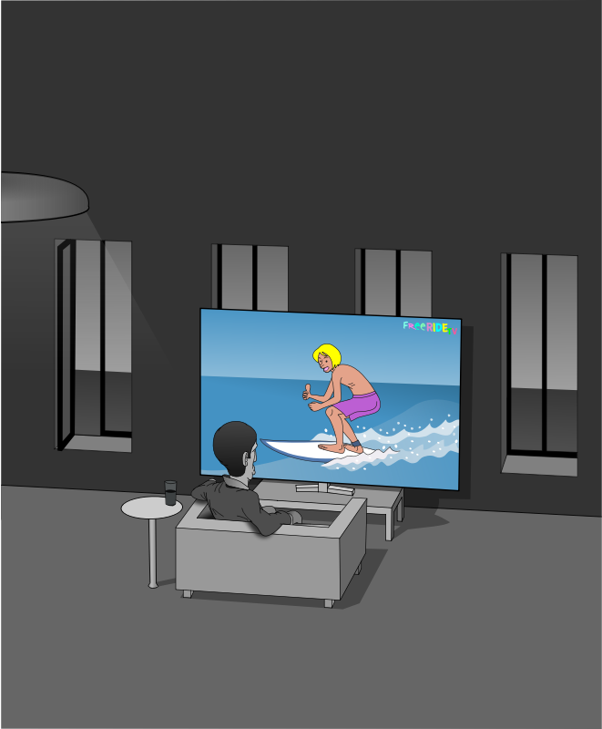 Modern man and his big TV SCREEN - SURF REMIX