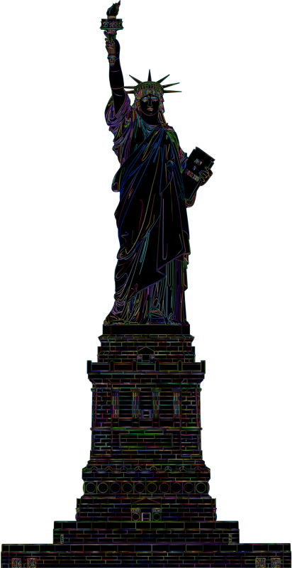 Statue Of Liberty Line Art High Detail Chromatic II