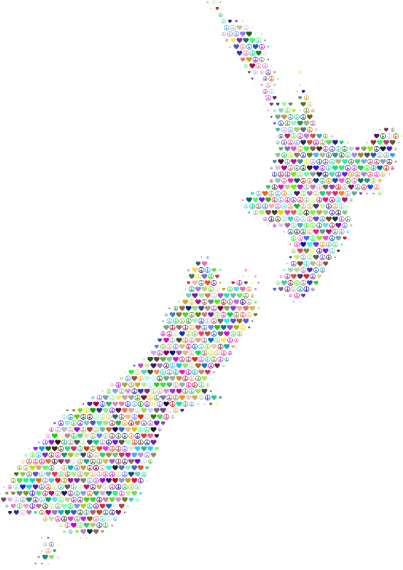 New Zealand Love And Peace Colorful