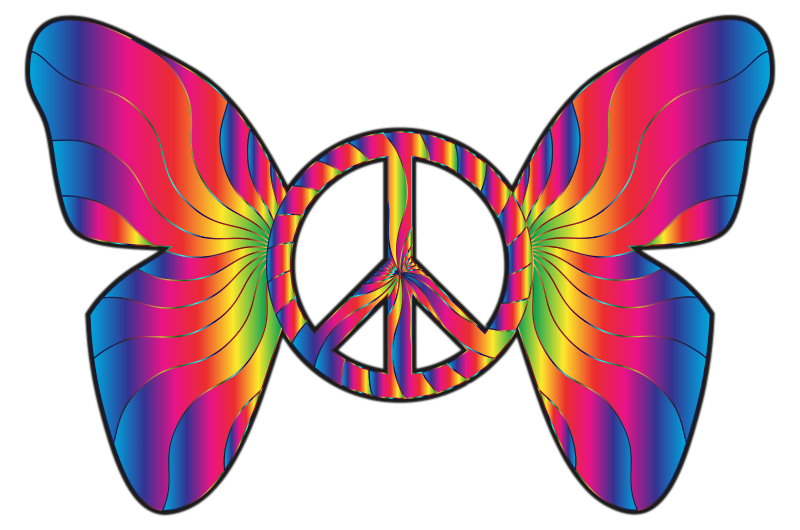 Groovy Peace Sign Butterfly - Remix