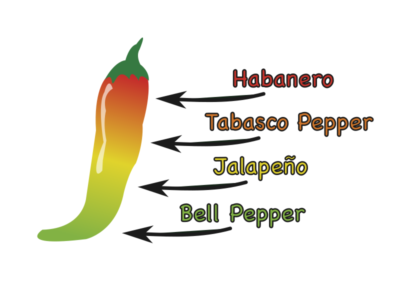 Various Chili Spice Levels