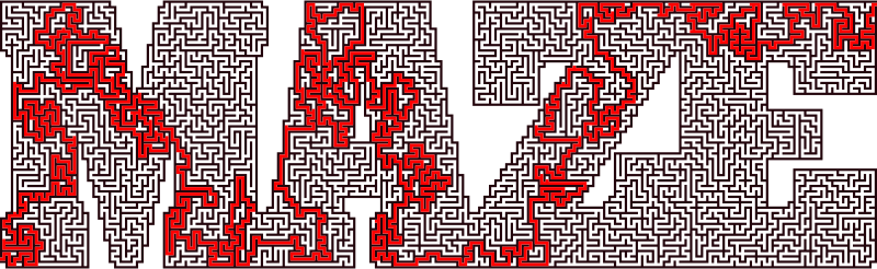 Maze Typography With Solution