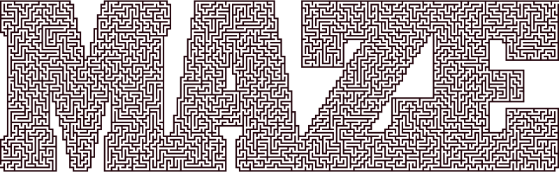 Maze Typography Without Solution