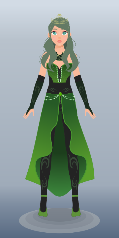 Princess - Anime Character - Green
