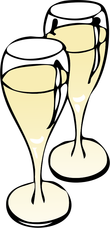 2 champagne glasses together 