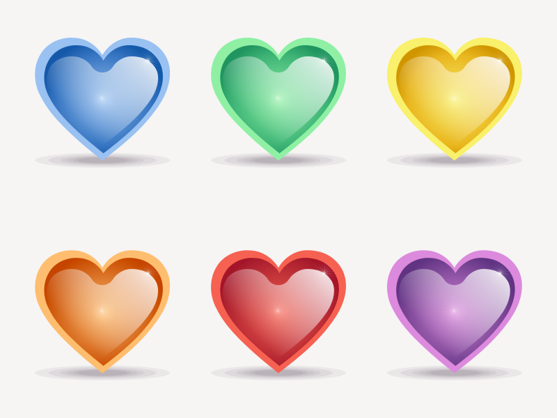 Colored Hearts - Pack