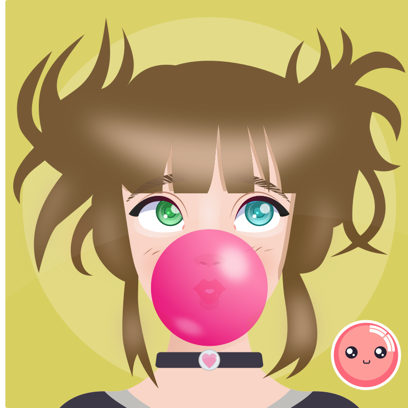 Anime Face - Pink Bubble Gum