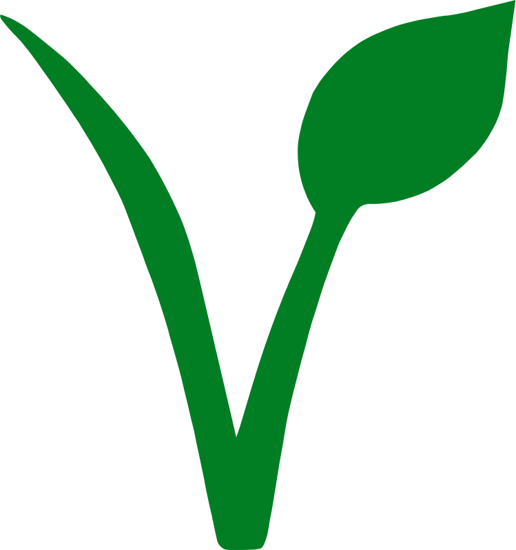 Vegan v plant leaf seed green icon
