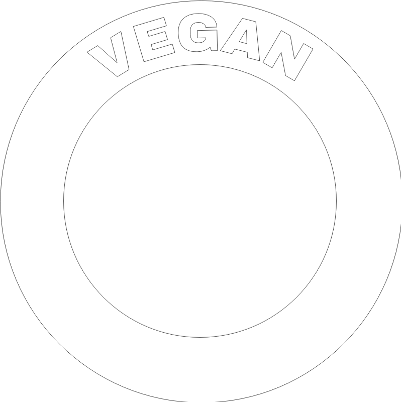 Vegan word white frame round 