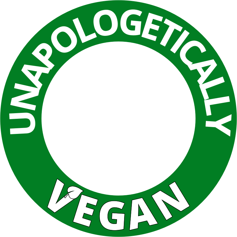 Unapologetically vegan round profile frame 