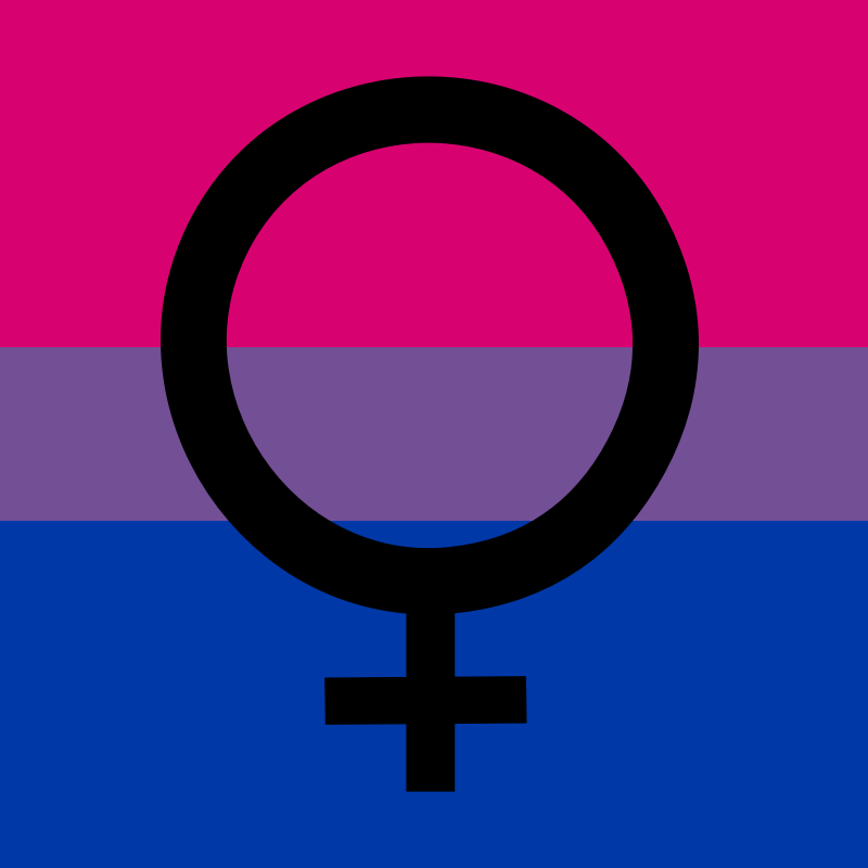 Bisexual female venus icon in black 