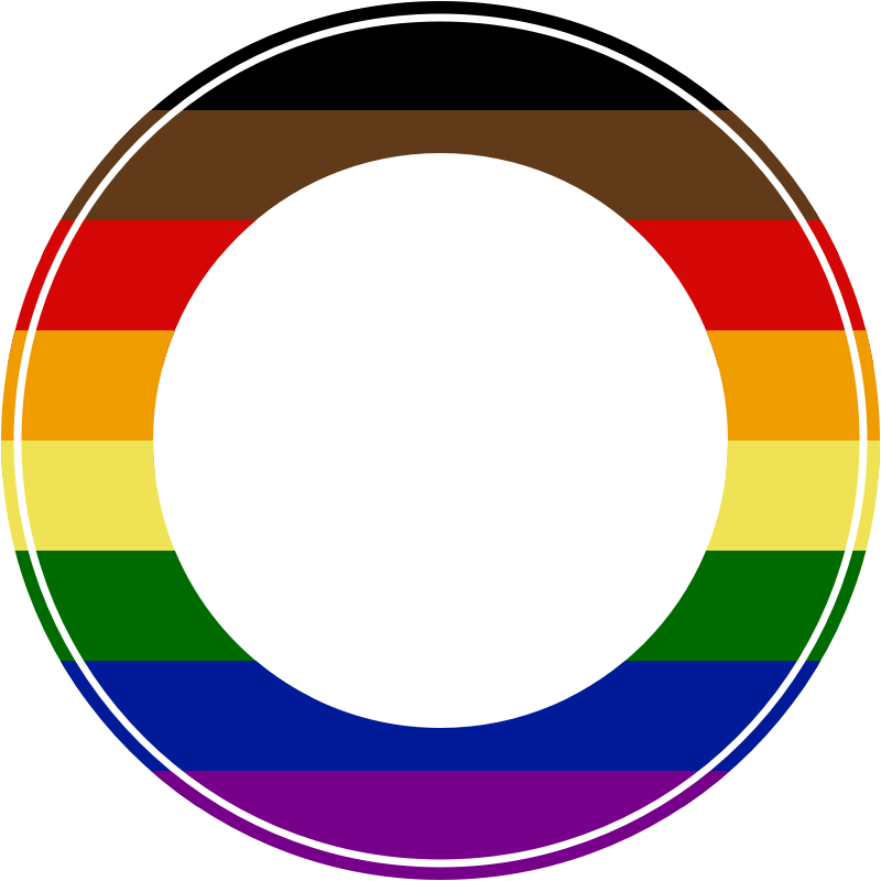 LGBT black brown progress pride round border 