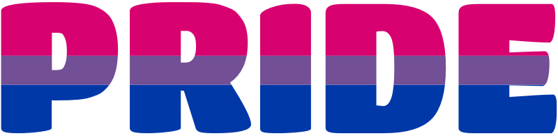 Bisexual pride word art horizontal 
